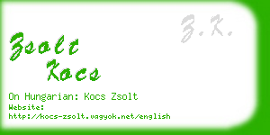 zsolt kocs business card